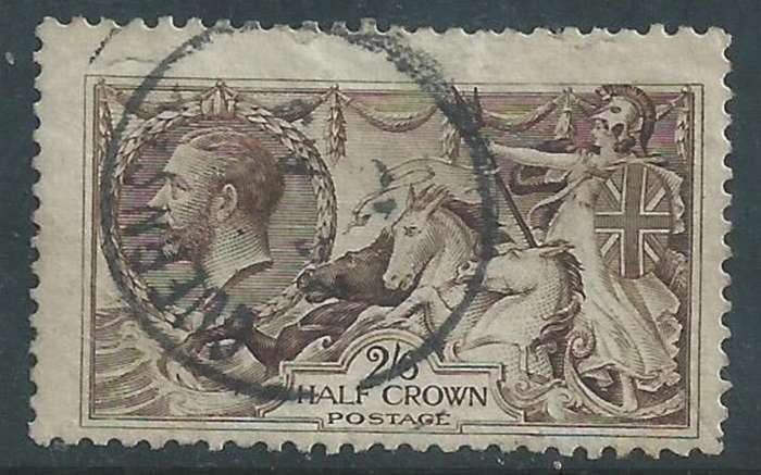 Great Britain, GVR, 1913, 2`6, seahorses, Waterlow ptg, used