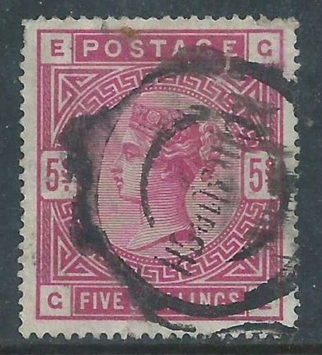 Great Britain, VRI, 1883, 5/ rose on white paper, used