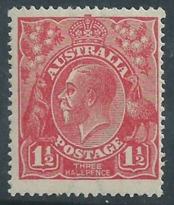 Australia, GVR, heads, 1924 1 1/2d scarlet - HALE pence variety, MH *
