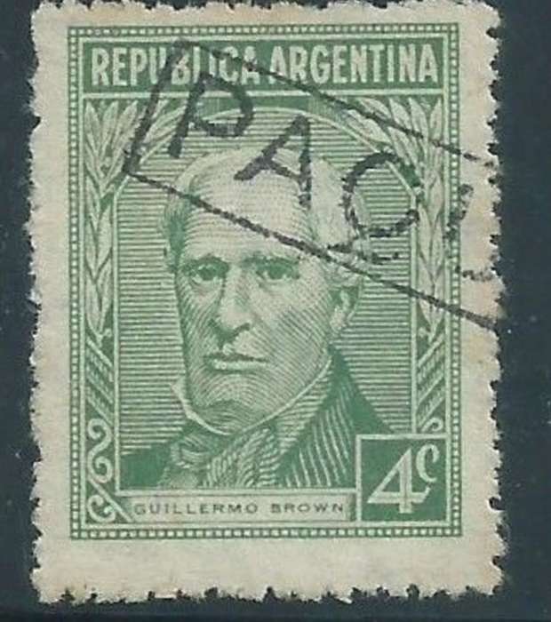 Argentina, 1930s, 4c green, PAQ(UEBOT) cancellation