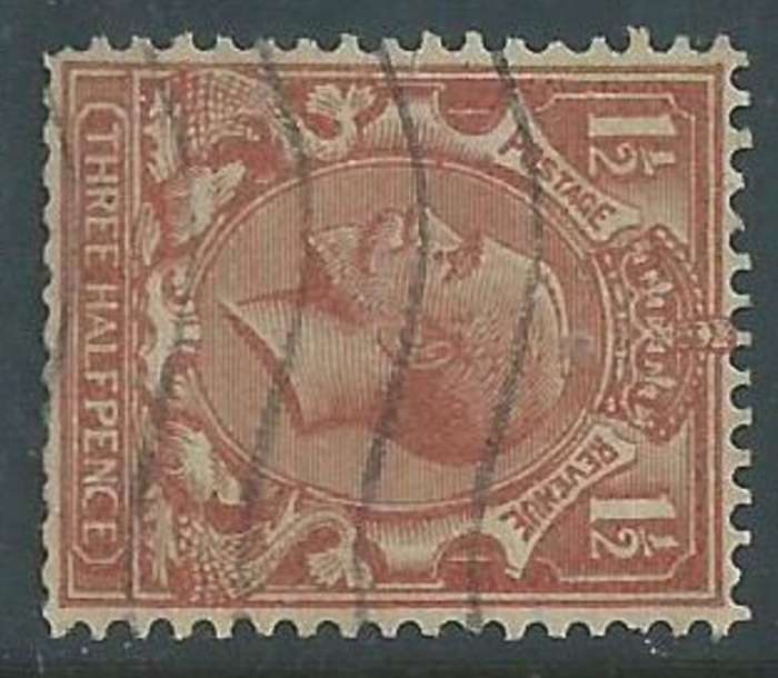 Great Britain, GVR, 1924, 1 1/2d, sideways watermark, used