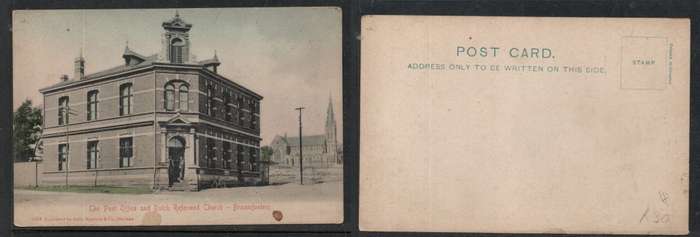 S.Africa Post Office & Dutch Reformed Church Braamfontein unused Sallo Epstein (publisher)