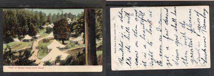 India, Barian Camp from Bazar, written upon, not posted