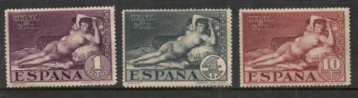 Spain, 1930, Goya, nude, 1Pta, 4 Ptas, 10Ptas, MH*