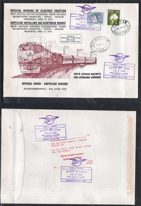 South Africa1st official  electric service BLOEMFONTEIN WHITES WELKOM APRIL 14 1976