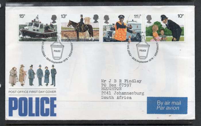 Great Britain EIIR FDCs, 1979, Police, Christmas, 1980 Birds, 1