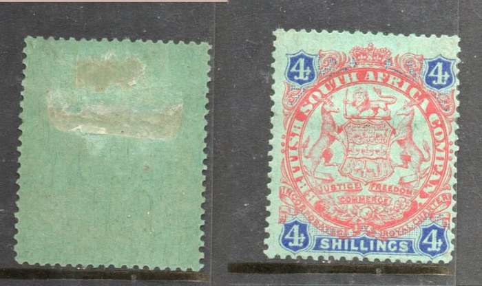 Rhodesia / B.S.A.Co.1896 -7, Die I, 4/- MH *