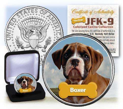 "CLEARANCE STOCK" - BOXER U.S JFK KENNEDY HALF DOLLAR "The Dogs" COIN w/BOX