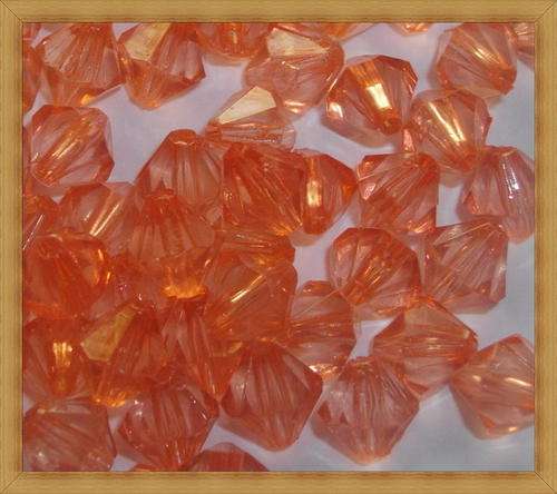 Facetted Acrylic Bicones-Peach(8mm)-Pack of 50