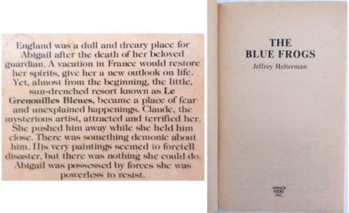 The Blue Frogs, The Olive Groves of Alhora, Eve of Saint Venus, Barrington, Rich and the Righteous