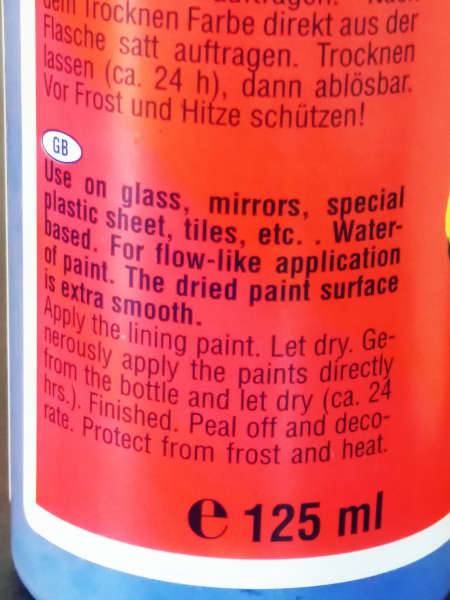 Window colour - Easy peel off design paints - lot of 4 colours