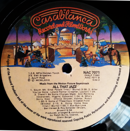 All that jazz - music from the original motion picture soundtrack vinyl lp ( Vinyl G+)