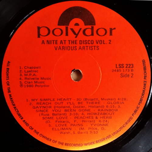 A nite at the disco vol. 2 - various original artists vinyl lp released 1980 ( Ex VG+/VG+)