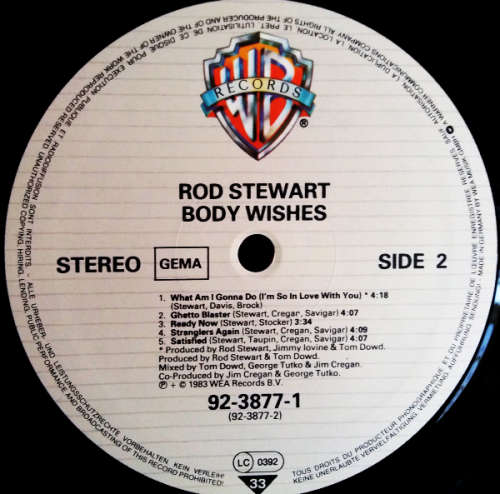 Rod Stewart - Body Wishes - vinyl lp import UK (VG-/VG+)