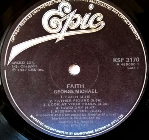 George Michael - Faith vinyl LP Import with lyrics (Ex VG+/Ex VG+)