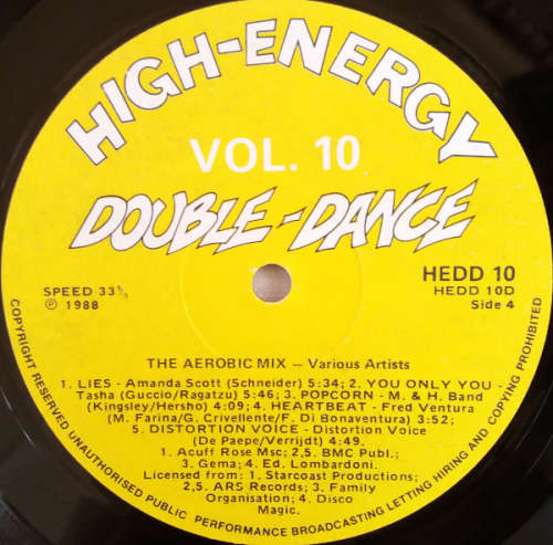 High - Energy Double Dance vol 10 double album lp vinyl  (VG-/VG+) 80 minutes