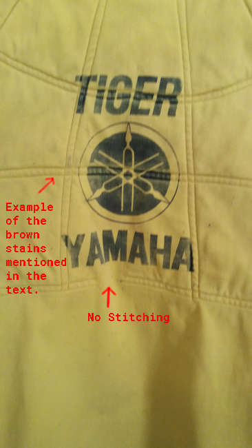 Tiger Yamaha Motocross (Enduro) padded protective yellow jersey circa 1970`s