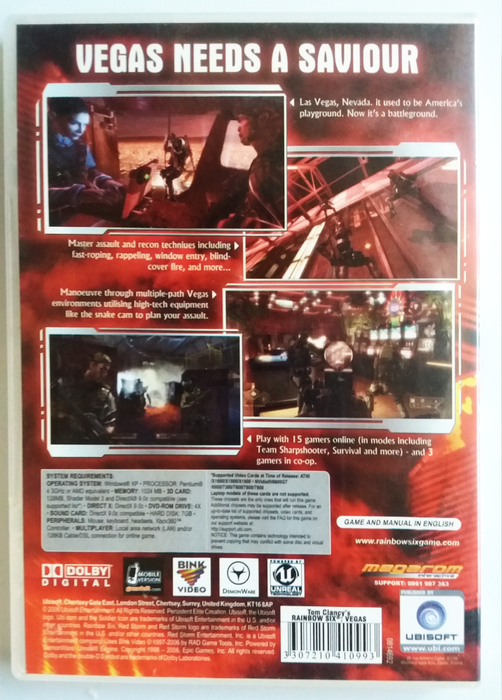Tom Clancys - Rainbow six Vegas - pc dvd