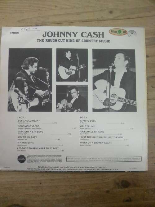 JOHNNY CASH the rough cut king of country music LP/VINYL - SUPER CLEAN CONDITION