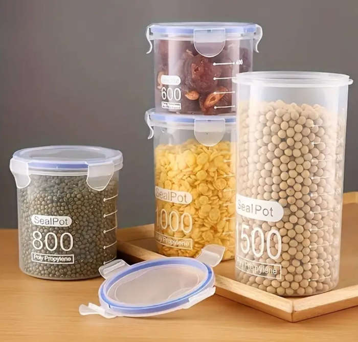 4 Piece Lockable Storage Jars