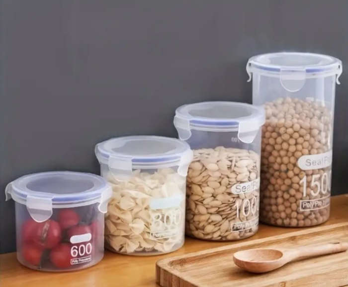 4 Piece Lockable Storage Jars