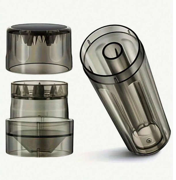 Plastic Herb Grinder With Pre-Rolled Cone 4-Layer Grinder Rolling Tube - Black smoking