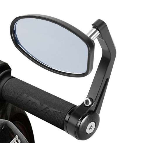 Pair of 22mm Universal Motorcycle Handlebar Bar End Rear View Mirrors - FREE SHIPPING