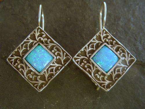 925 Sterling Silver & OPAL Earrings