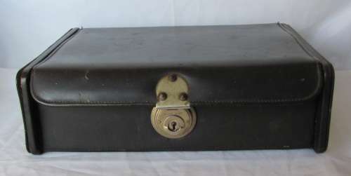 Vintage 1960`s Large Genuine Leather Jewelry Box