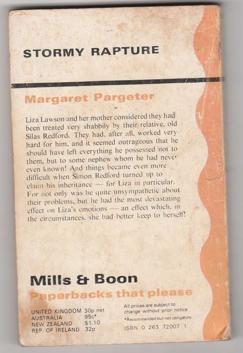 Mills and Boon - Stormy Rapture - Margaret Pargeter