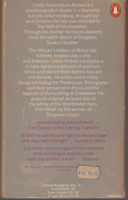 MY PEOPLE - Credo Mutwa - Writings of A Zulu Witch-Doctor