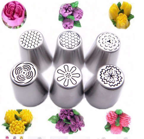 6pcs Russian Tulip Flower Cake Icing Piping Nozzles Decorating Tips Baking Tools