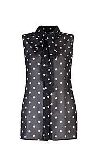 Black polka dot tie top