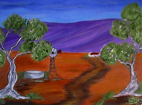 Original art by ZeldaZ     " Twee witgat bome "   450 mm x 650 mm