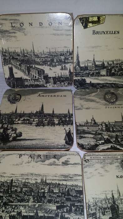 SET OF SIX PIMPERNEL ENGLAND COASTERS / WALL DECOR