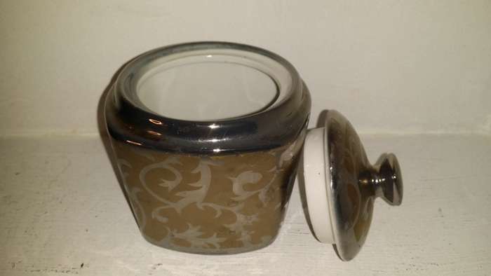 Vintage Porcelain and Silver Jar 10 x 9 cm