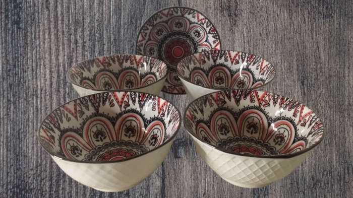Set of five Bowls  13 x 6 cm