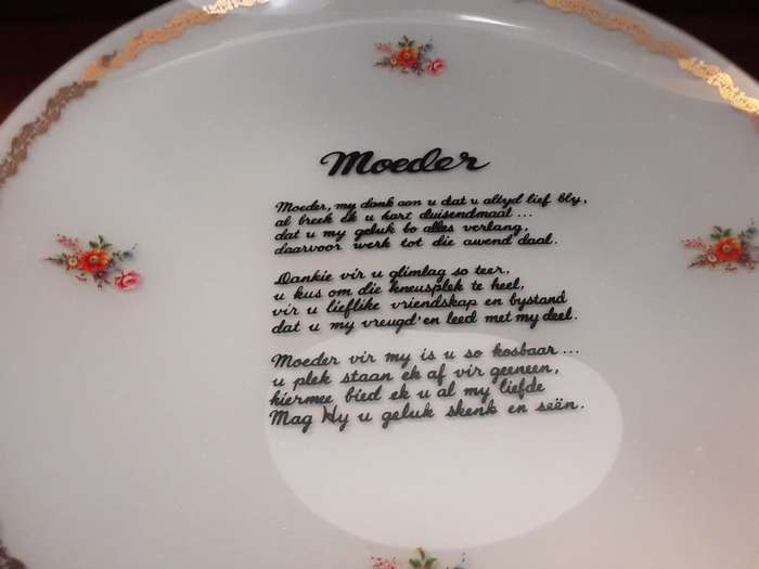 Glass Moeder  Gift Plate 31 cm