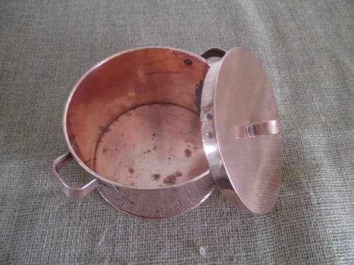 Beautiful Vintage Copper Lidded Pot