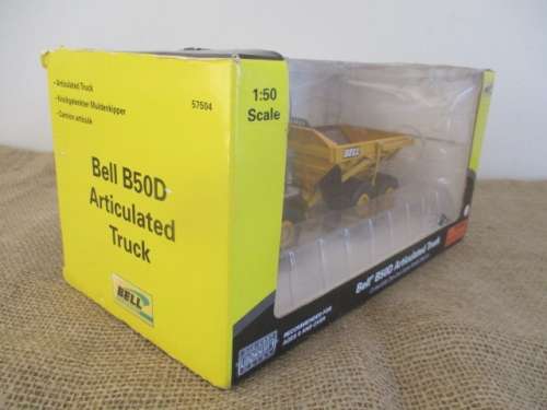 Highly Collectable 1:50 Scale Norscot Die Cast Bell B50D Articulated Truck & Bell Paperweight  MIB