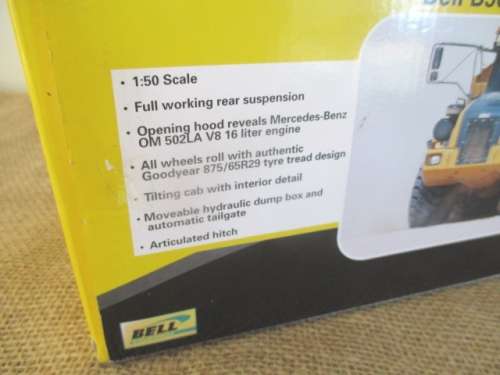 Highly Collectable 1:50 Scale Norscot Die Cast Bell B50D Articulated Truck & Bell Paperweight  MIB
