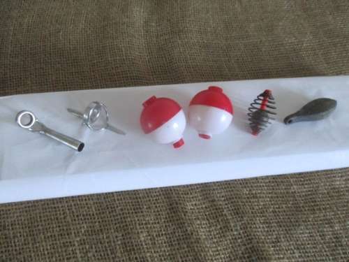 A Lot Fishing Tackle Stuff In Mustad & Son Carton Holder