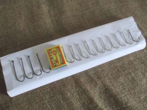 A Lot Fishing Tackle Stuff In Mustad & Son Carton Holder