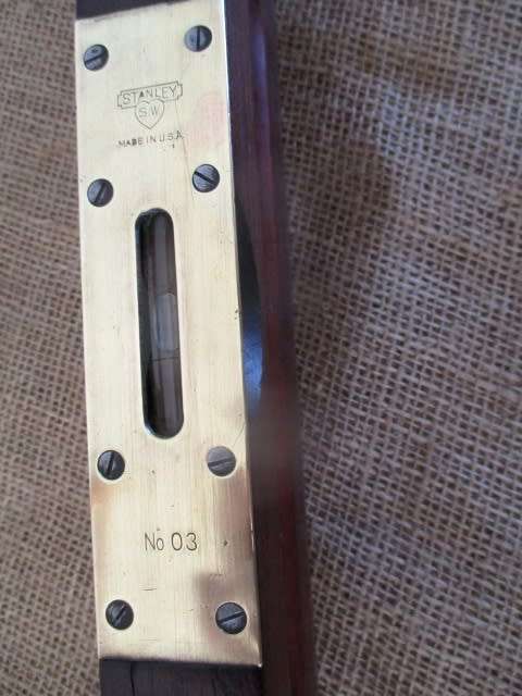 Very Rare Wood And Brass Stanley No 03 Sweatheart 24" Water Level     Made In USA     Early 1900's