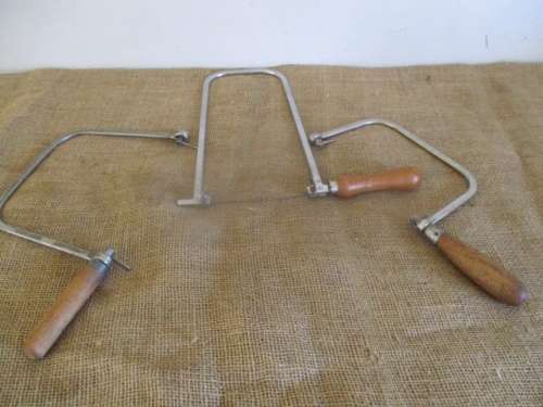 Good Set Of Three Vintage 12" & 7 1/4" & 5 1/4" Fret Coping Saws