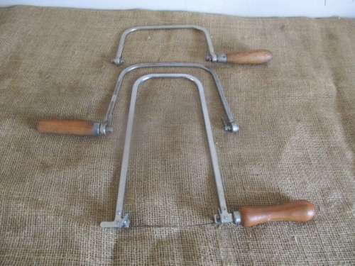 Good Set Of Three Vintage 12" & 7 1/4" & 5 1/4" Fret Coping Saws