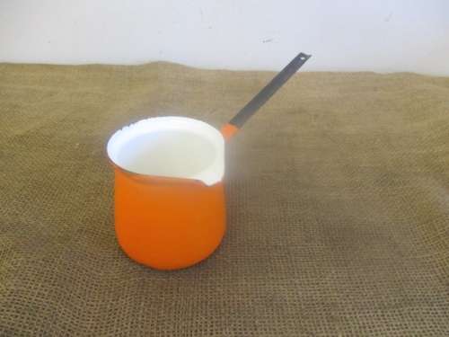 Beautiful Vintage Made In Poland Old Fashioned Enamel Cezve / Biriki / Turkish Coffee Pot