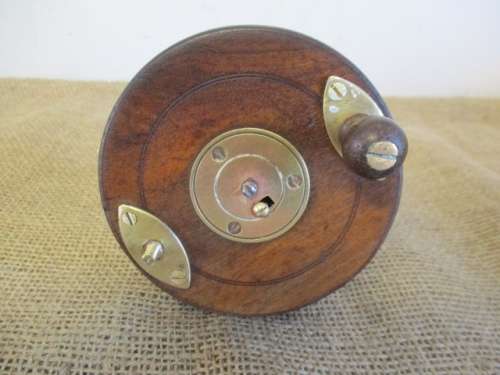 An Outstanding Antique/Vintage 4 1/2" Wooden Fishing Reel Plus One Free Of Charge