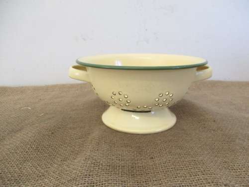 For Lorna`s Bid Only - Beautiful Vintage Old Fashioned Enamel Food Colander/Strainer