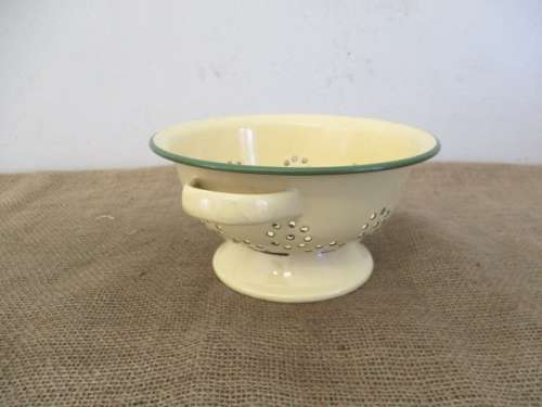 For Lorna`s Bid Only - Beautiful Vintage Old Fashioned Enamel Food Colander/Strainer